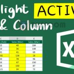 Highlighting columns or rows in Excel when selected