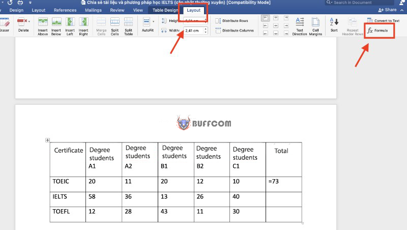 How To Calculate Sum In Word