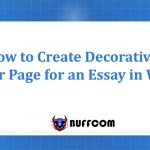 How to Create Decorative Cover Page for an Essay in Word