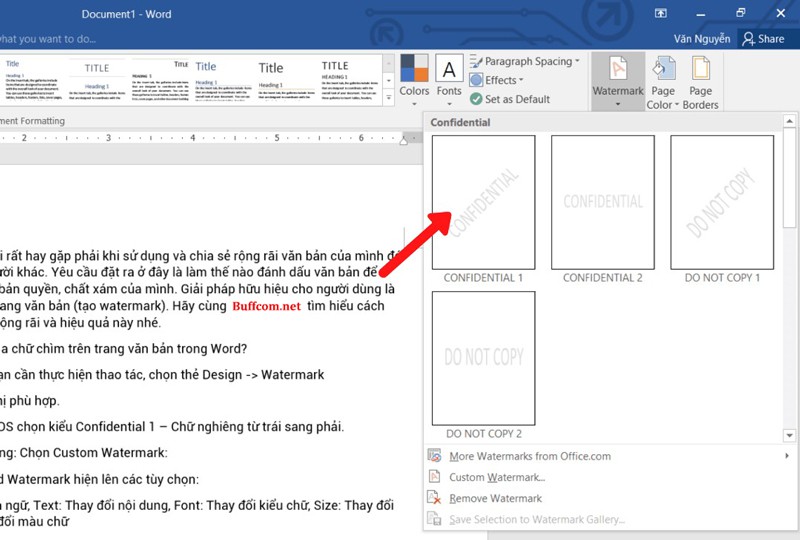 Create and Delete Watermark in Word