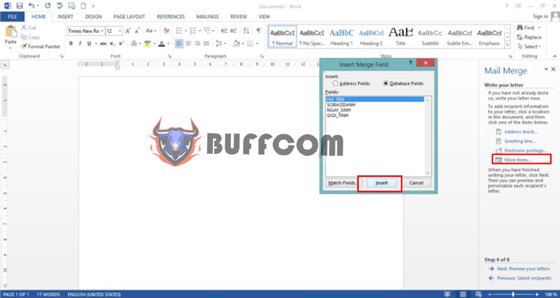 How To Perform Mail Merge In Word Buffcomnet 3562