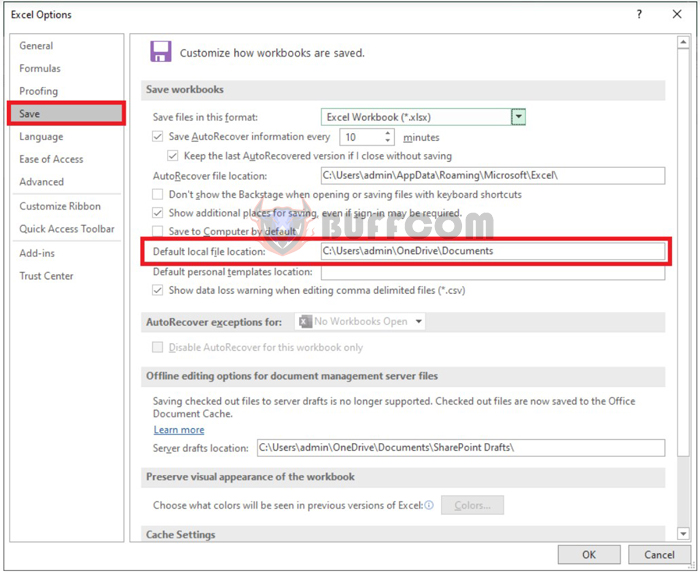 How to change the default save location of Excel files for convenient data management