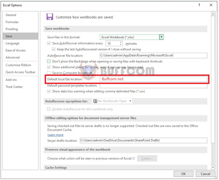 How to change the default save location of Excel files for convenient data management