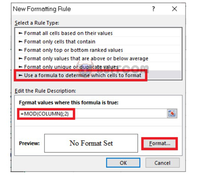 How to color alternate columns in Excel