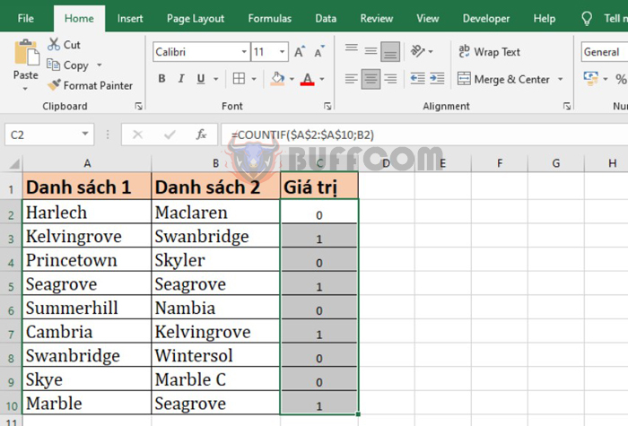 How to compare two lists and extract similarities or differences in Excel