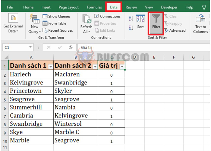 How to compare two lists and extract similarities or differences in Excel