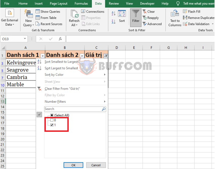 How to compare two lists and extract similarities or differences in Excel