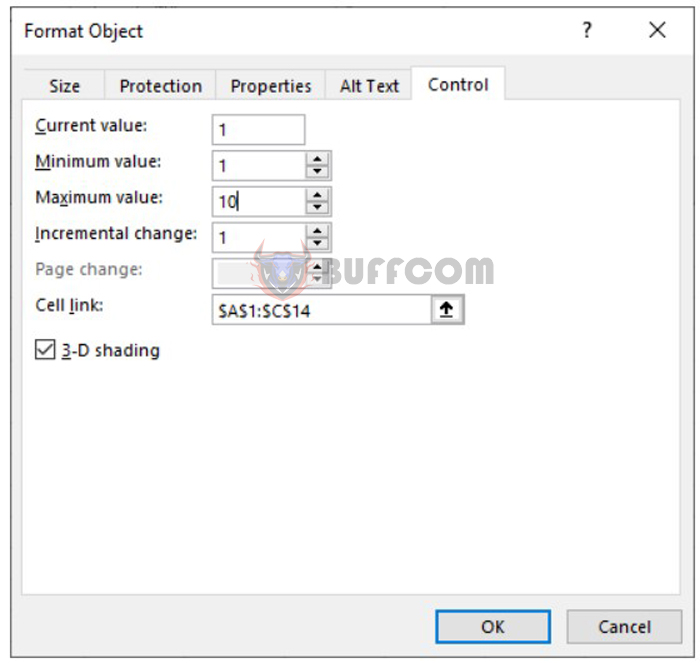 How to create Up/Down button for Excel spreadsheet