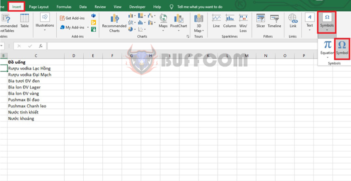 How to create a bullet list in Excel