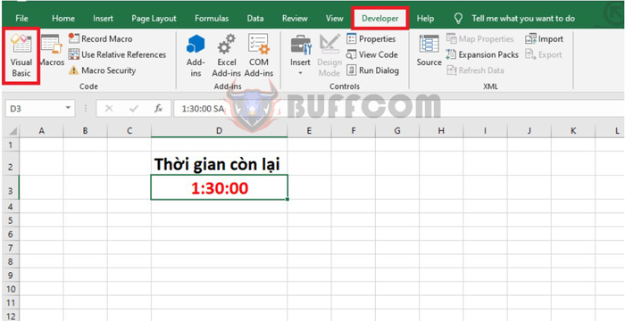 How to create a countdown timer in Excel