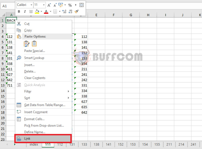 How to create a table of contents for sheets in Excel