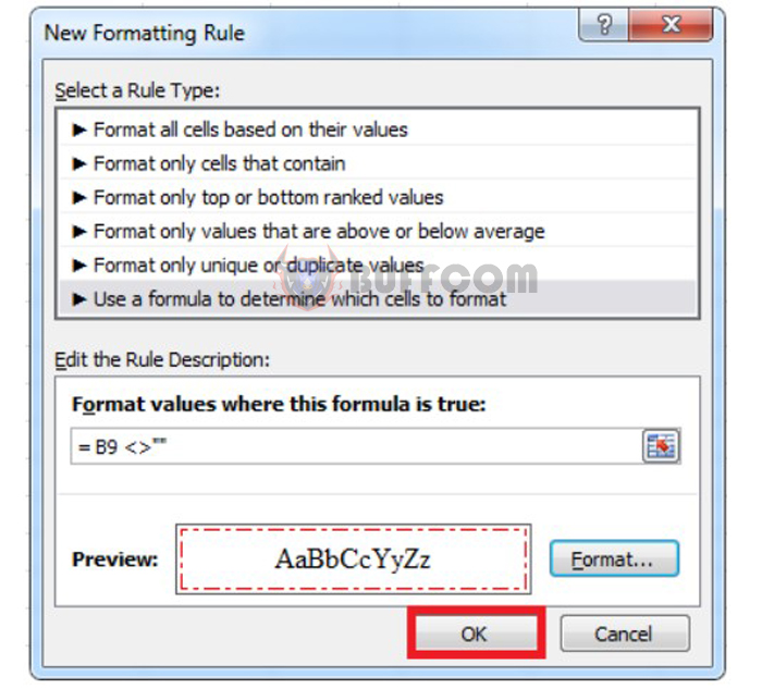 How to create automatic borders for value-containing cells in Excel