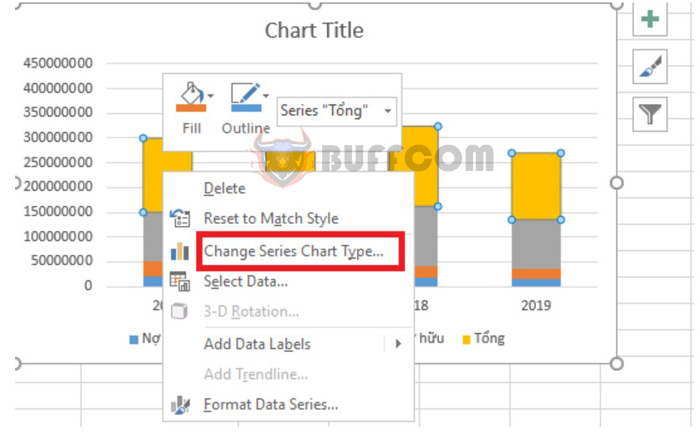 How to draw a stacked column chart in Excel