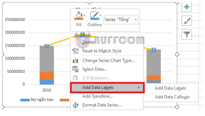 How to draw a stacked column chart in Excel