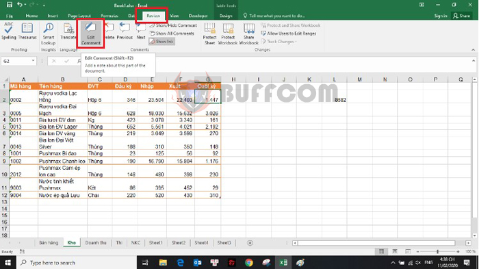 How to edit hide or show comments in Excel spreadsheets