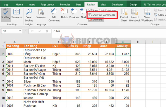 How to edit hide or show comments in Excel spreadsheets