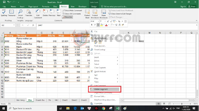 How to edit hide or show comments in Excel spreadsheets