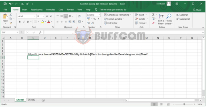 How to find the path and directory of the open Excel file