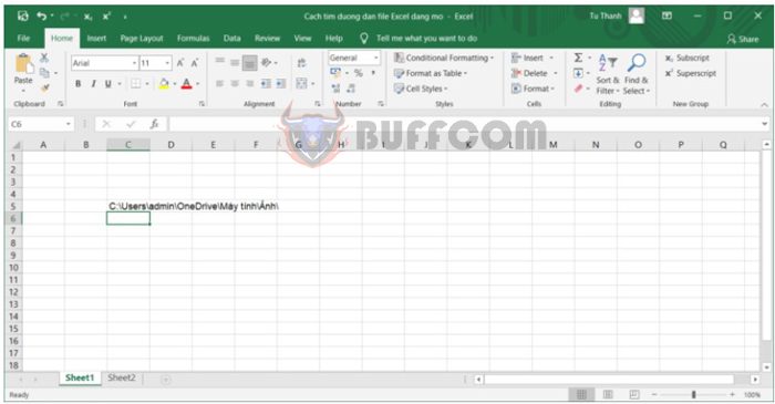 How to find the path and directory of the open Excel file