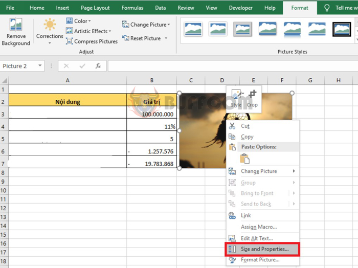 How to fix the position and size of images in Excel