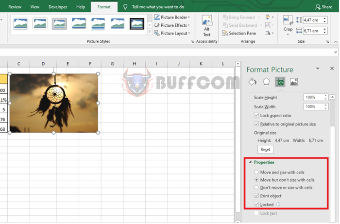 How to fix the position and size of images in Excel