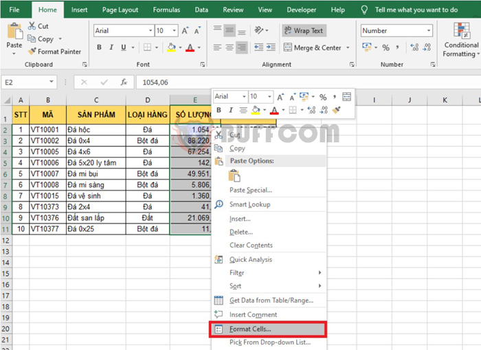 How to insert units into Excel cells