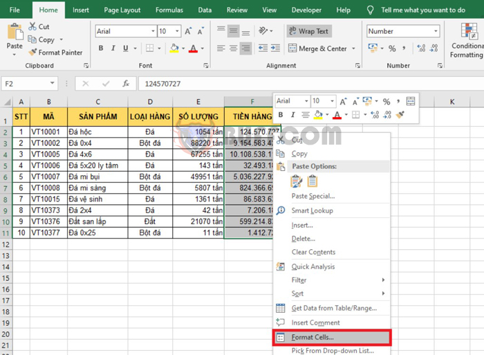 How to insert units into Excel cells
