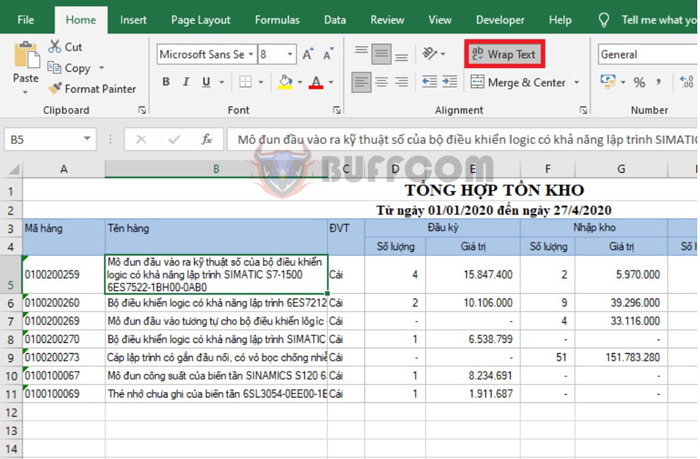 How to justify text in Excel