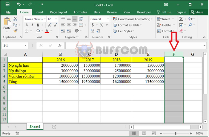 How to limit the working area in Excel