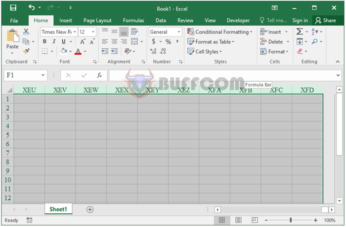 How to limit the working area in Excel