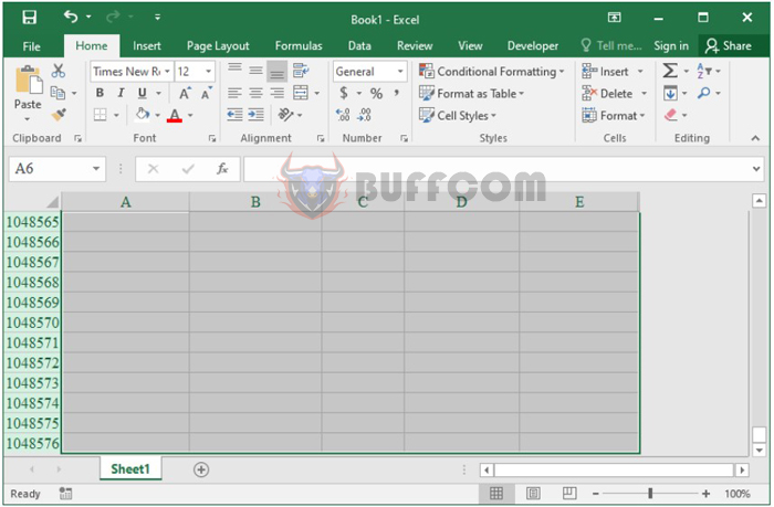 How to limit the working area in Excel