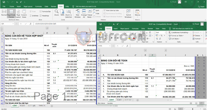 How to open 2 Excel files simultaneously on the screen for easy comparison