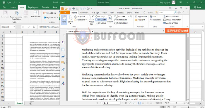 How to quickly add a PDF file to an Excel spreadsheet