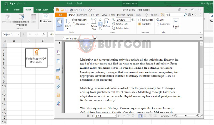 How to quickly add a PDF file to an Excel spreadsheet