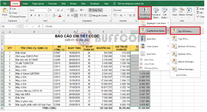 How to quickly find the maximum and minimum values in an Excel data table