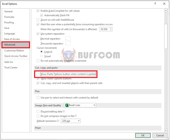 How to remove the green Smart tag arrow in Excel cells