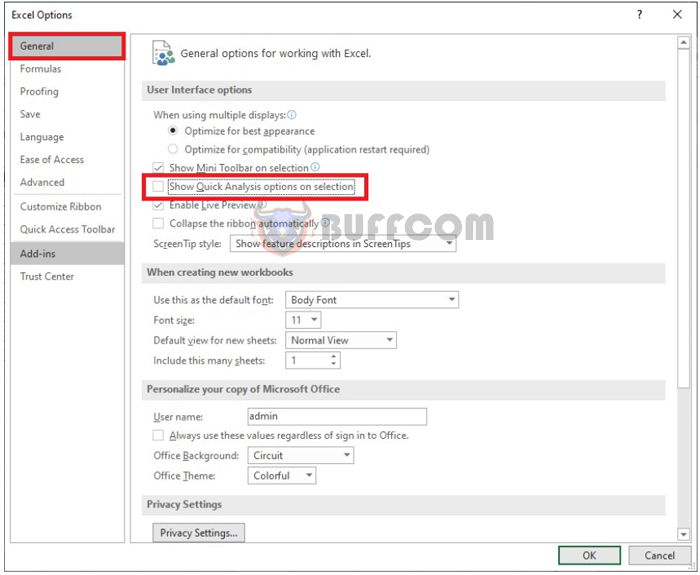 How to remove the green Smart tag arrow in Excel cells