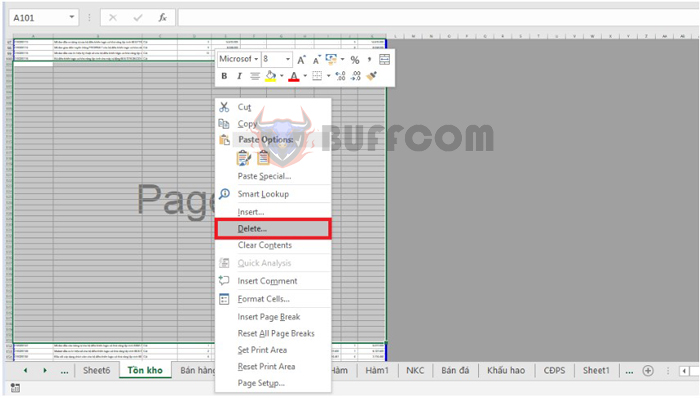 How to remove unused pages in Excel