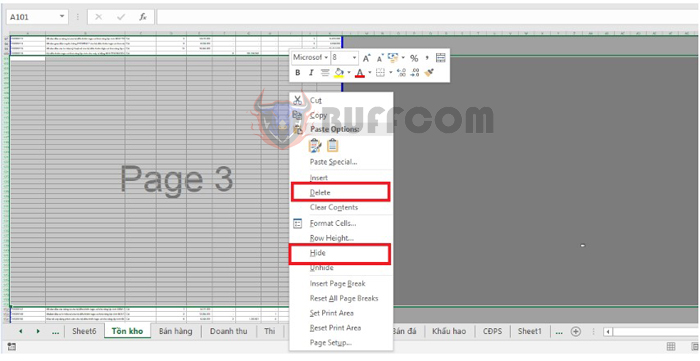 How to remove unused pages in Excel