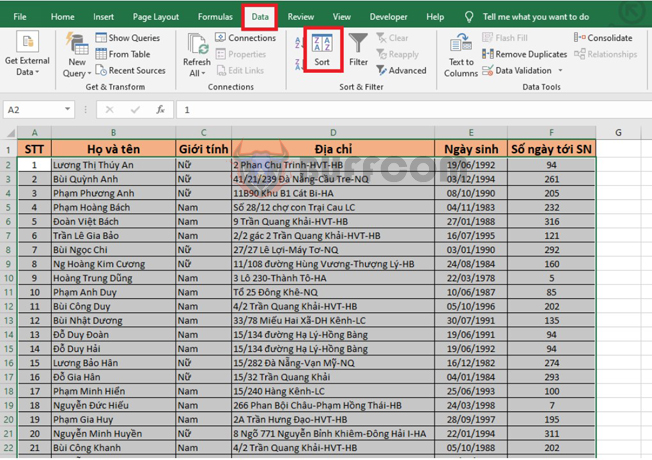 How to reverse data in a column on Excel
