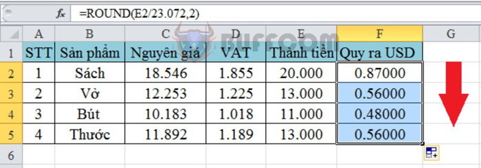 How to round currency values easily in Excel