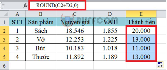 How to round currency values easily in Excel