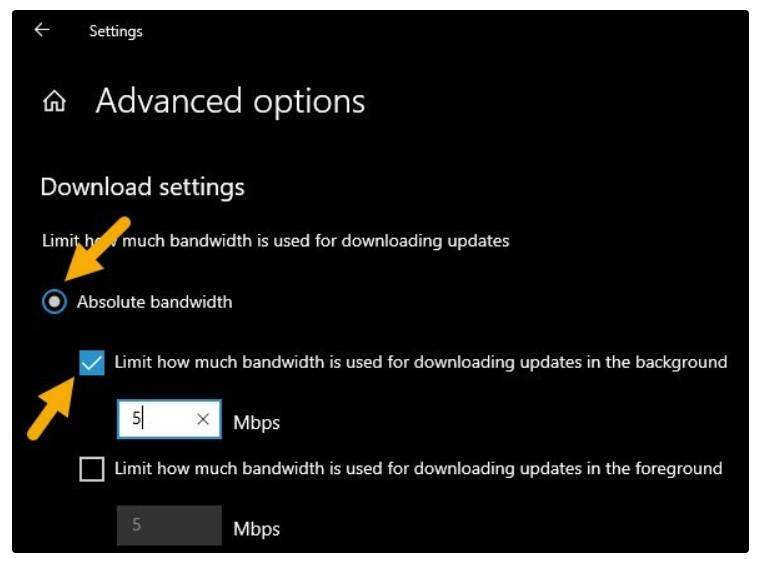 How to set download bandwidth limit for Windows Updates in Windows 10 2