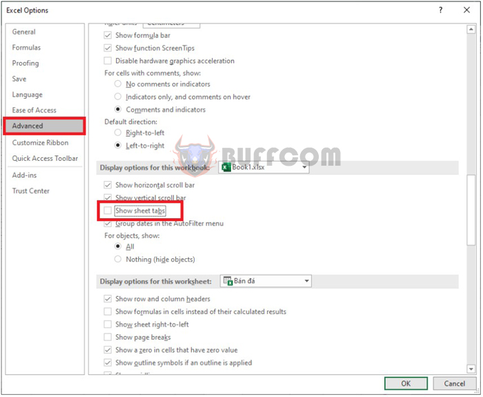 How to show/hide Sheet Tabs in Excel