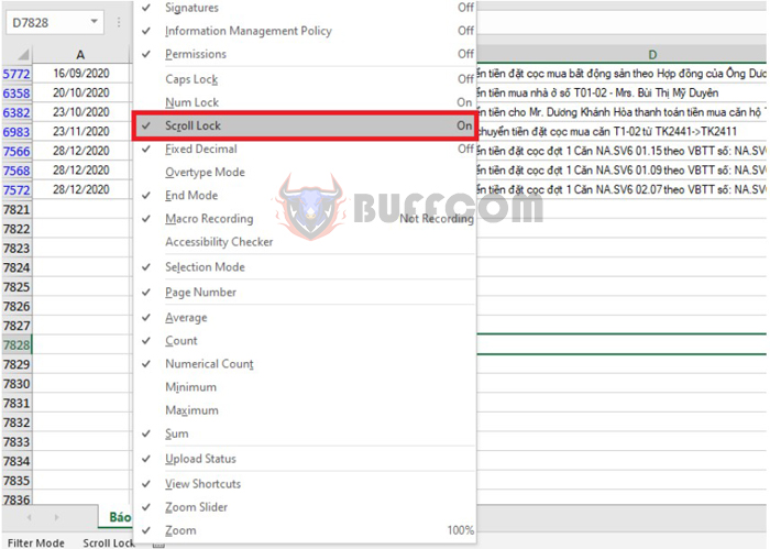 How to turn off Scroll Lock in Excel