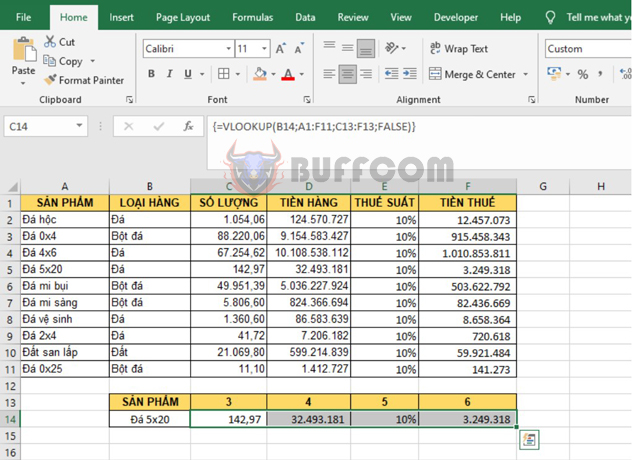 How to use VLOOKUP function to return an array of values in Excel