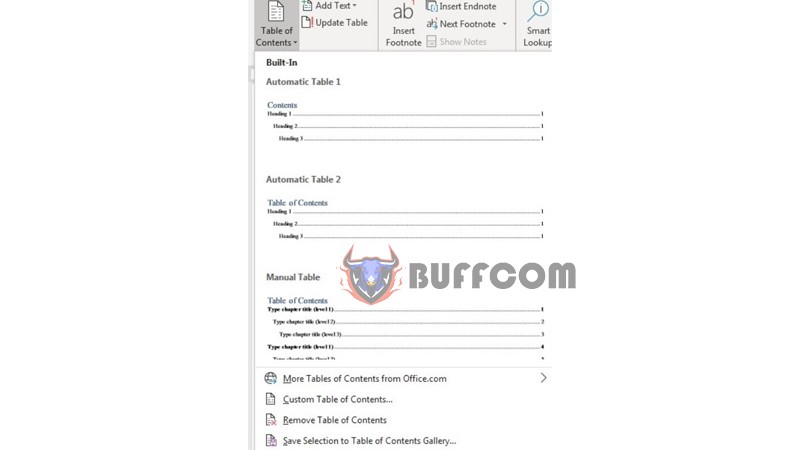 Number the pages and create an automatic table of contents