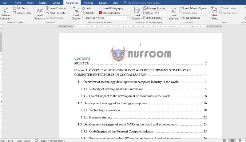 Number the pages and create an automatic table of contents