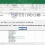 Quick fix for Excel file not saving error