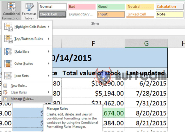 Removing Conditional Formatting Rules 2